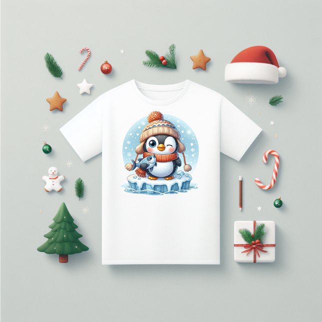 T-shirt Pingouin pêche amusante (Penguin fishing fun Christmas gift.)