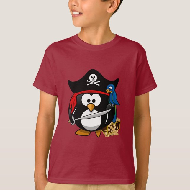 T-shirt Pingouin Pirate mignon (Devant)