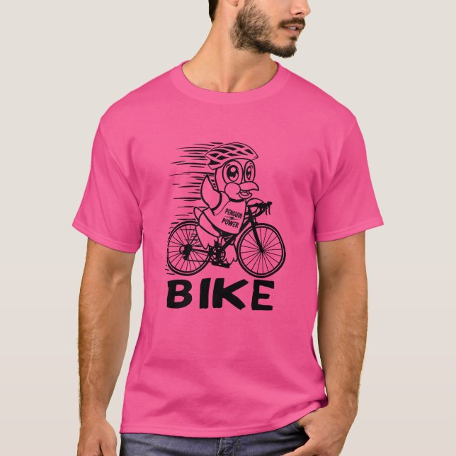 T-shirt Pingouin Power Bike Cycling (Devant)