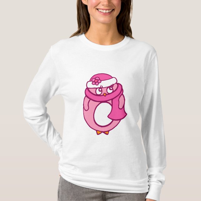 T-shirt pingouin rose (Devant)