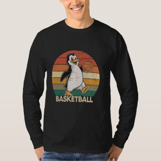 T-shirt Pingouin vintage Jouer Basketball Amateurs de ping