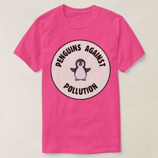 T-shirt Pingouins contre la pollution (Design devant)