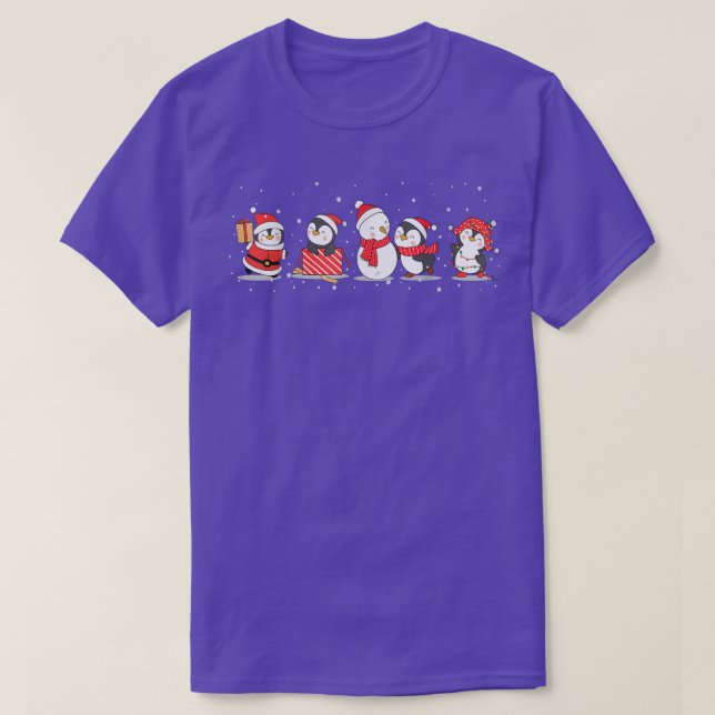T-shirt Pingouins de Noël Joyeux Noël Bonne Nouvelle Année (Design devant)