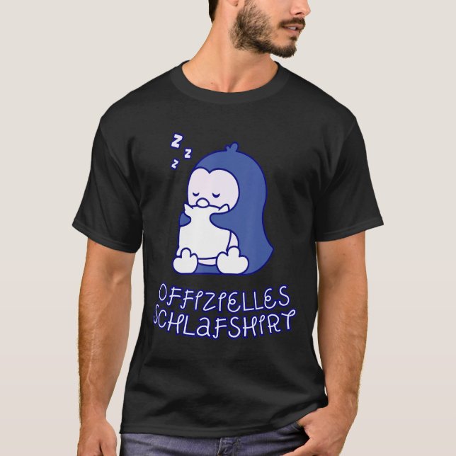T-shirt Pingouins Dormir Pyjama robe de nuit Rêver Lit (Devant)