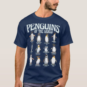 T-shirt Pingouins du monde - Espèces d'oiseaux de l'Antarc