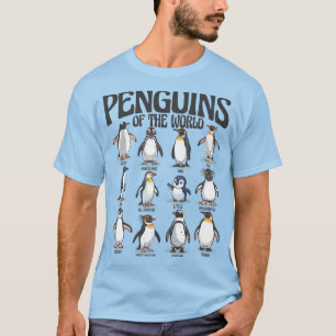 T-shirt Pingouins du monde - Espèces d'oiseaux de l'Antarc