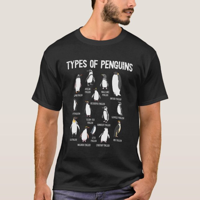 T-shirt Pingouins Du Monde Types De Pingouins (Devant)