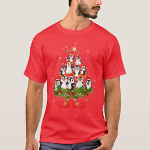 T-shirt Pingouins lumières des arbres de Noël Funky Santa 