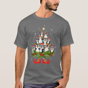 T-shirt Pingouins lumières des arbres de Noël Funky Santa 