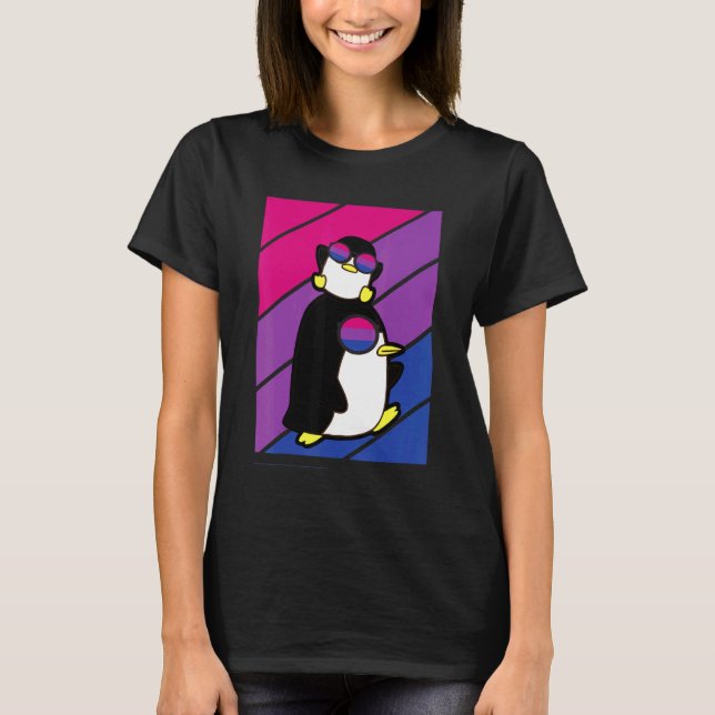 T-shirt Pinguin Pride Bisexual Drapeau Lgbtq Fière Ally Pr (Devant)