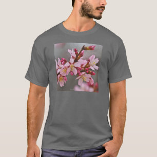 T-shirt Pink Against A Gray Sky Japanese Cherry Blossoms
