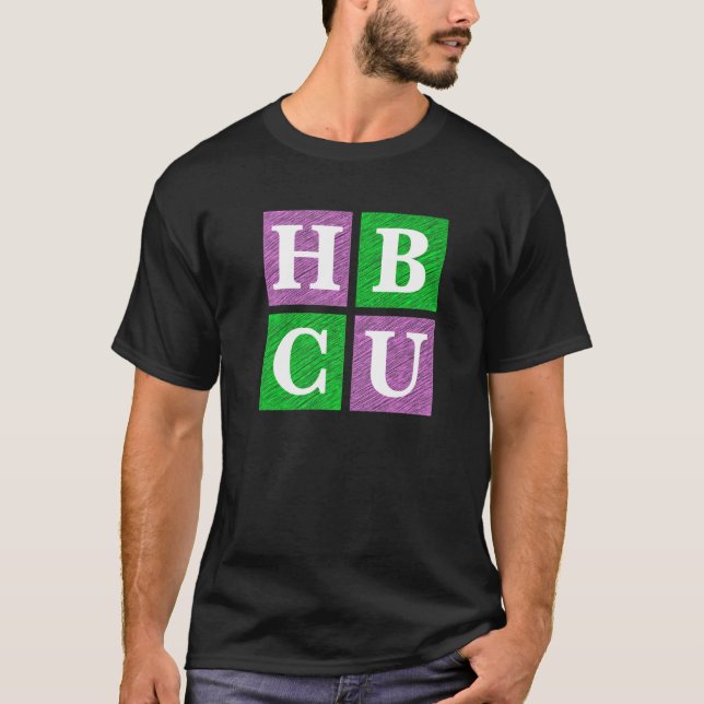 T-shirt Pink and Green HBCU Block Letters   (Devant)