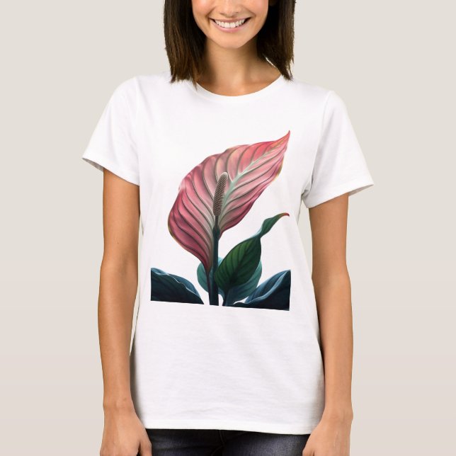 T-shirt pink anthurium (Devant)