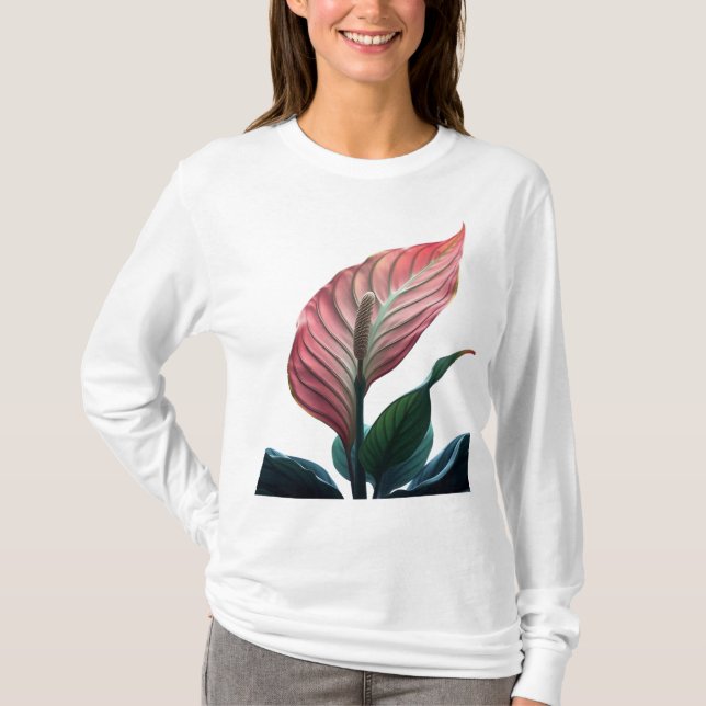 T-shirt pink anthurium (Devant)