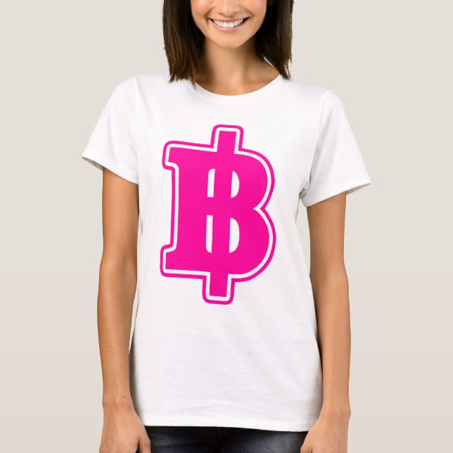 T-shirt PINK BAHT SIGNER ฿ Thai Devise ฿ (Devant)