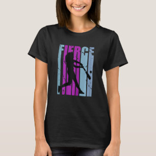 T-shirt Pink Baseball Fierce Femmes Motivation Vintage D