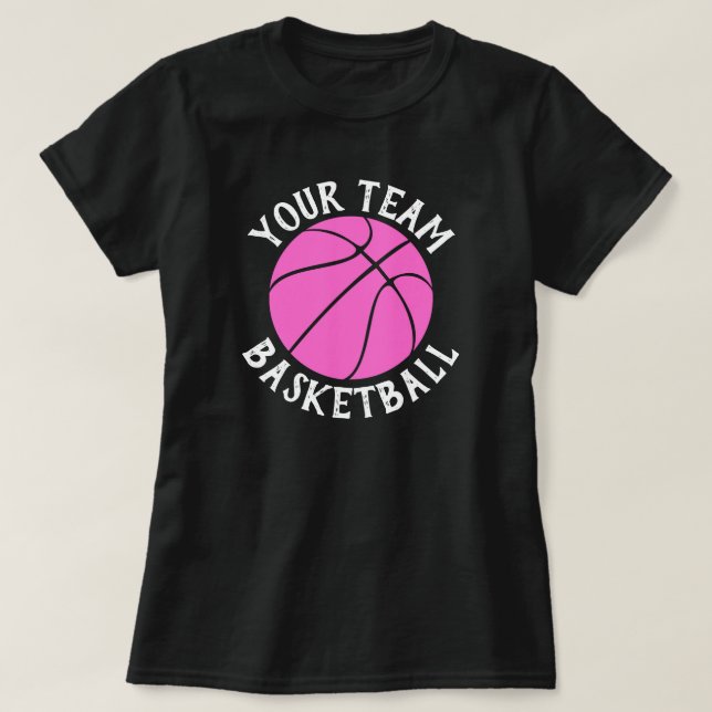 T-shirt Pink Basketball Custom Nom de l'équipe Sports pour (Design devant)
