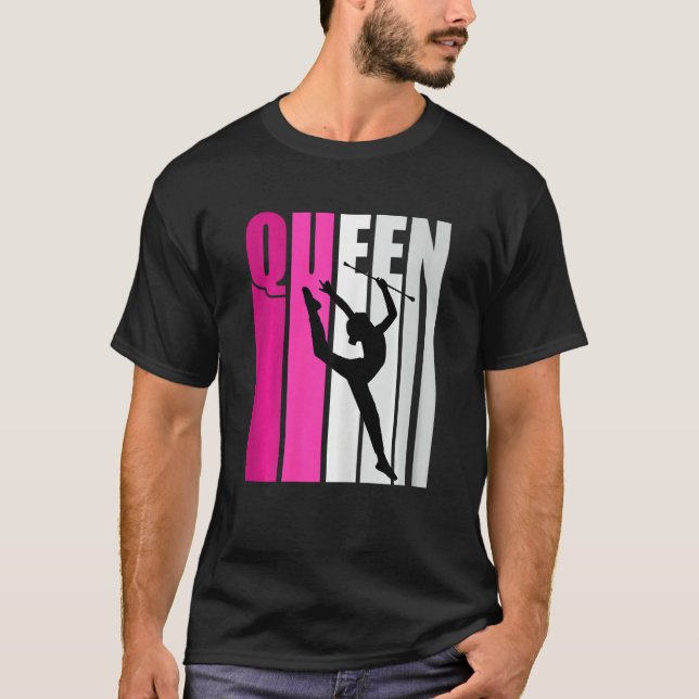 T-shirt Pink Baton Twirling Gymnast Queen Gymnastics Daugh (Devant)