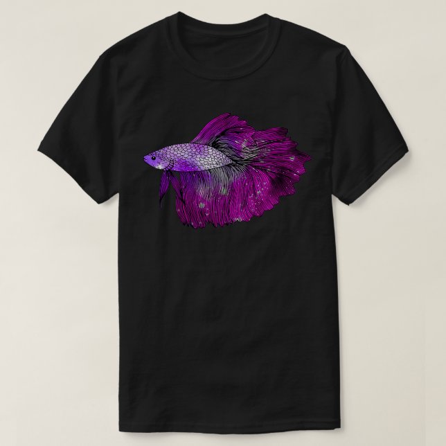 T-shirt Pink Betta Fish Galaxy (Design devant)