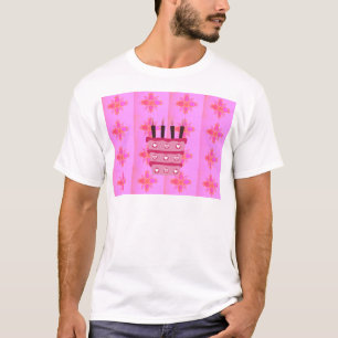 T-shirt Pink Bird Cake Art Imprimer