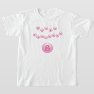 T-shirt Pink birthday Ping Pong Balls Age 8