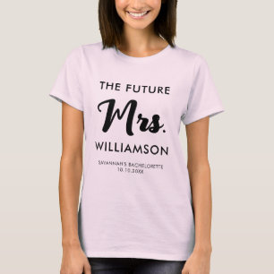T-shirt Pink Black Future Mme Nom Bachelorette Party