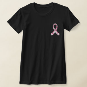 T-shirt Pink Breast Cancer Flower Ribbon année personnalis