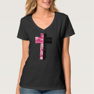 T-shirt Pink Camo Cross Christian Meilleur Ami Bible Verse