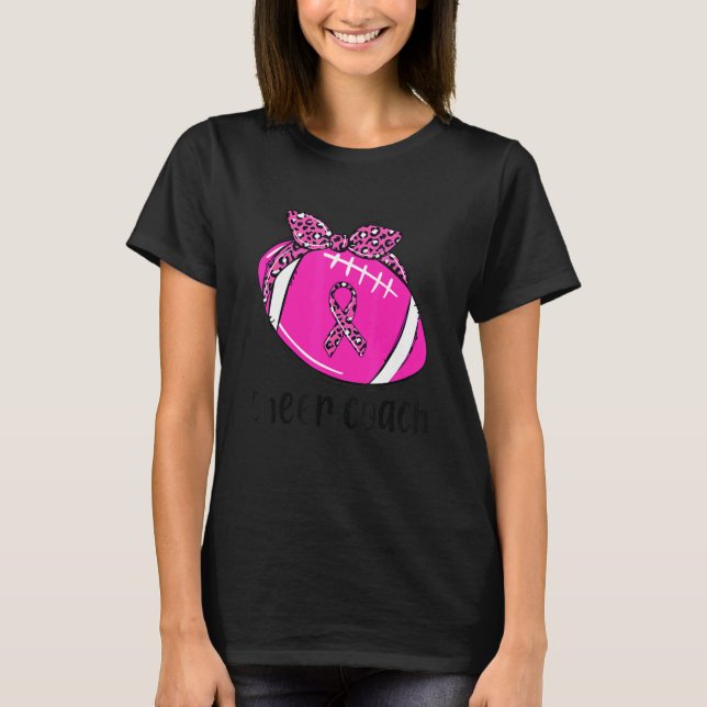 T-shirt Pink Cheer Coach Football Mom Cheerleading Breast (Devant)