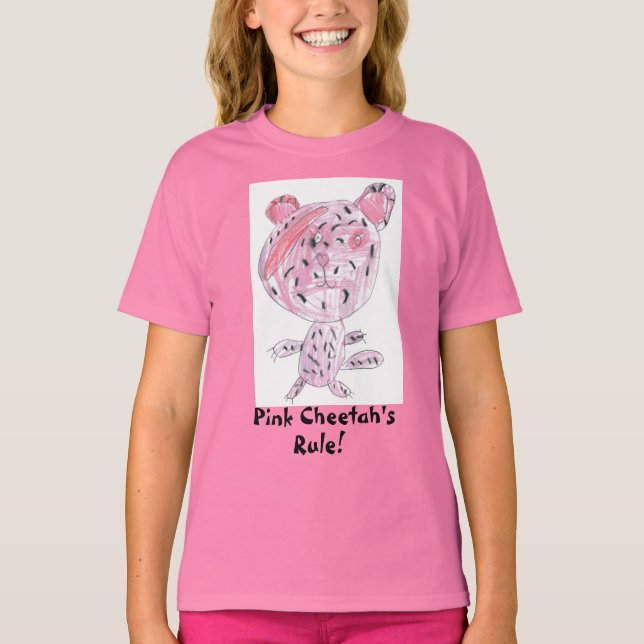 T-shirt Pink Cheetah's Rule ! (Devant)