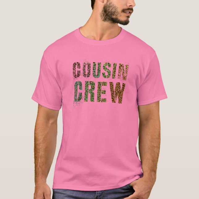T-shirt Pink COUSIN ÉQUIPAGE Empreinte de léopard Funny Gr (Devant)