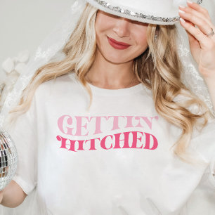 T-shirt Pink Cowgirl Gettin Hitte Bachelorette Party