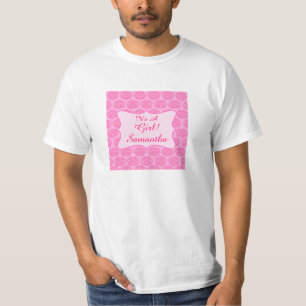 T-shirt Pink Damask C'est un nom de fille Papa personnalis