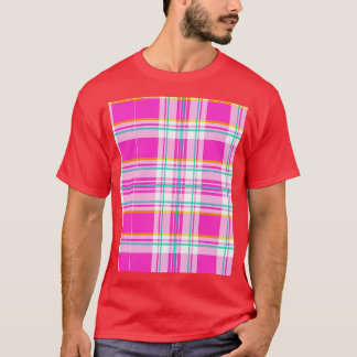 T-shirt Pink et vert Plaid Spring Preppy Graphic