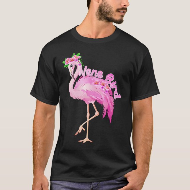 T-shirt Pink Flamingo Nene Bird Christmas  Matching Family (Devant)