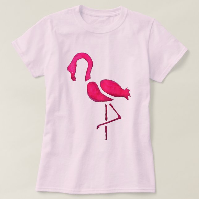 T-shirt Pink flamingo pop art unique (Design devant)