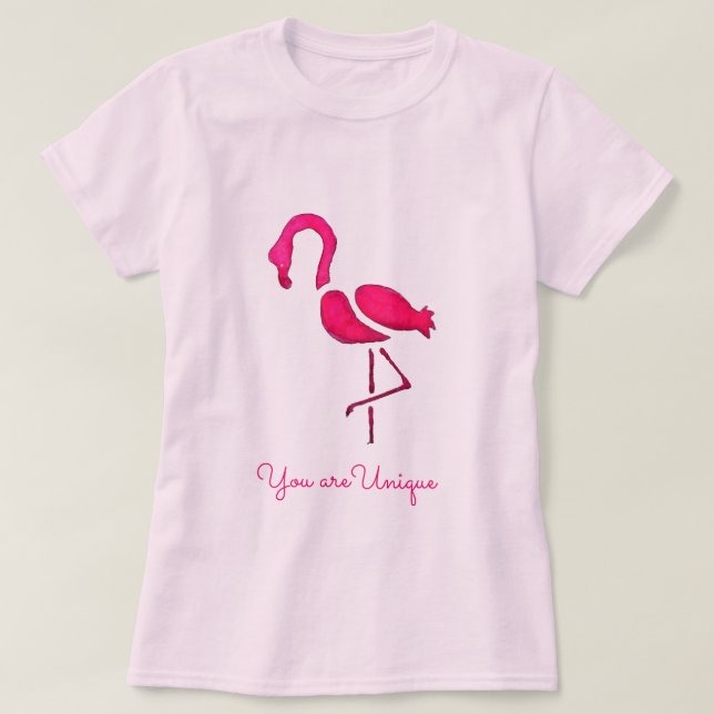 T-shirt Pink flamingo pop art unique (Design devant)