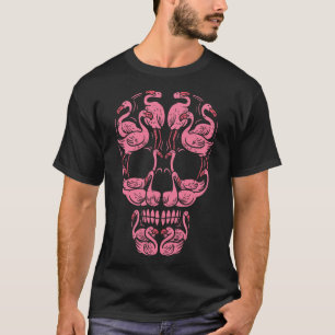 T-shirt Pink Flamingo Skull Breast Cancer Awareness Hallow