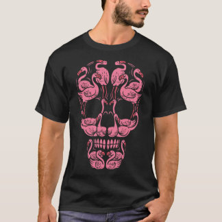T-shirt Pink Flamingo Skull Breast Cancer Awareness Hallow
