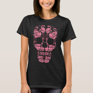 T-shirt Pink Flamingo Skull Breast Cancer Awareness Hallow