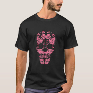 T-shirt Pink Flamingo Skull Breast Cancer Awareness Hallow