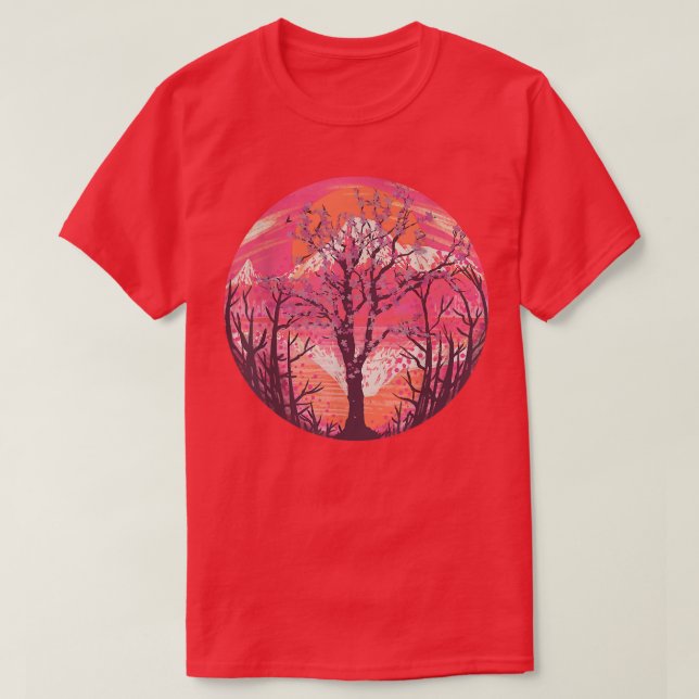 T-shirt Pink Flower Floral Japanese Sakura Japan Cherry Bl (Design devant)