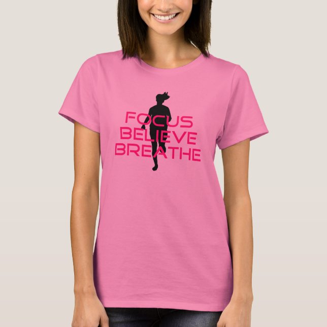 T-shirt Pink Focus Croire Respirer (Devant)