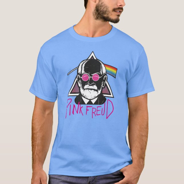 T-shirt Pink Freud Dark Side De Votre Maman Plaisanter Drô (Devant)