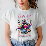 T-shirt Pink Ghouls Hallowen Bachelorette<br><div class="desc">Préparez-vous à fêter en style avec notre T-Shirt de soirée Pink Ghouls Halloween Bachelorette ! Cette chemise ludique et festive présente un design rose audacieux, parfait pour la future mariée et son équipe d'âmes. Que vous soyez en ville ou que vous ayez une nuit éffrayante à l'intérieur, ce t-shirt ajoute...</div>