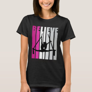 T-shirt Pink Girls Air Yoga Croit Motivationnaliste Aérial