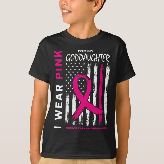 T-shirt Pink Godgirl Cancer Du Sein Drapeau Avant Et Ck G (Devant)