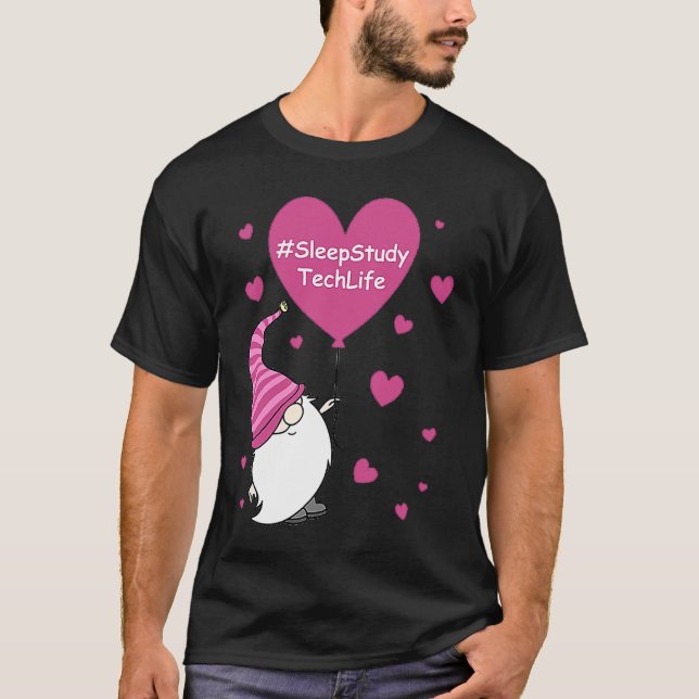 T-shirt Pink Grome Heart Sleep Study Tech Life Balloon Val (Devant)