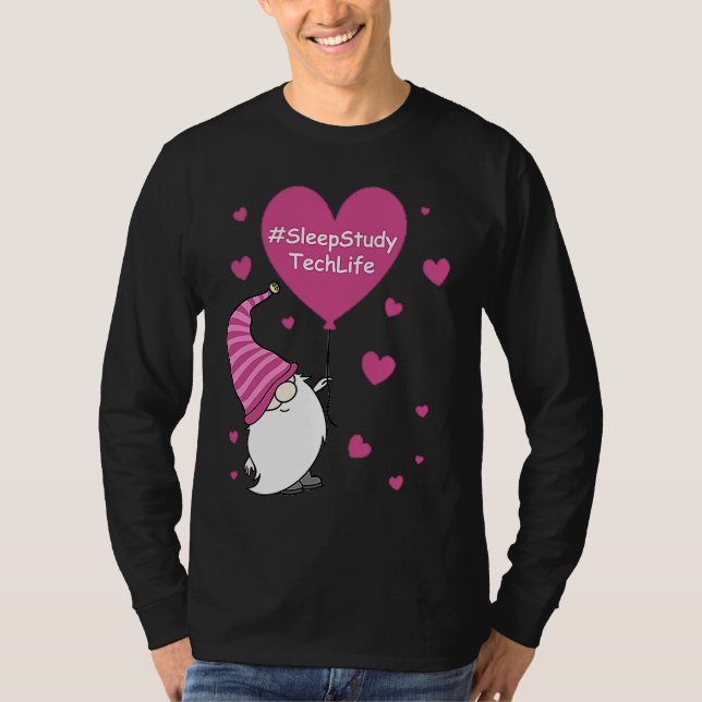 T-shirt Pink Grome Heart Sleep Study Tech Life Balloon Val (Devant)