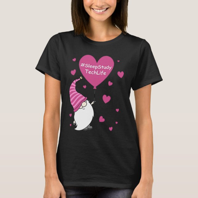 T-shirt Pink Grome Heart Sleep Study Tech Life Balloon Val (Devant)